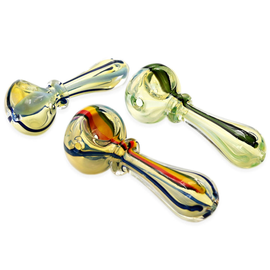 3CT 4.5” Straight Color Rimmed Glass Hand Pipe