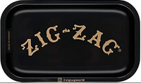 Zig Zag Black Metal Rolling Tray 7" x 11"