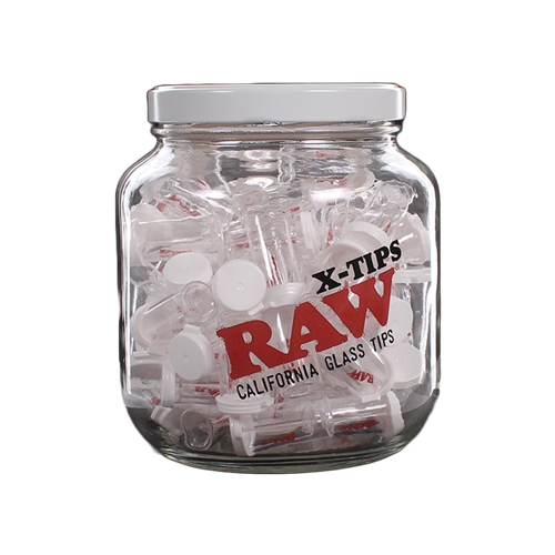 Raw X-Tips Glass Tips Jar 75ct.