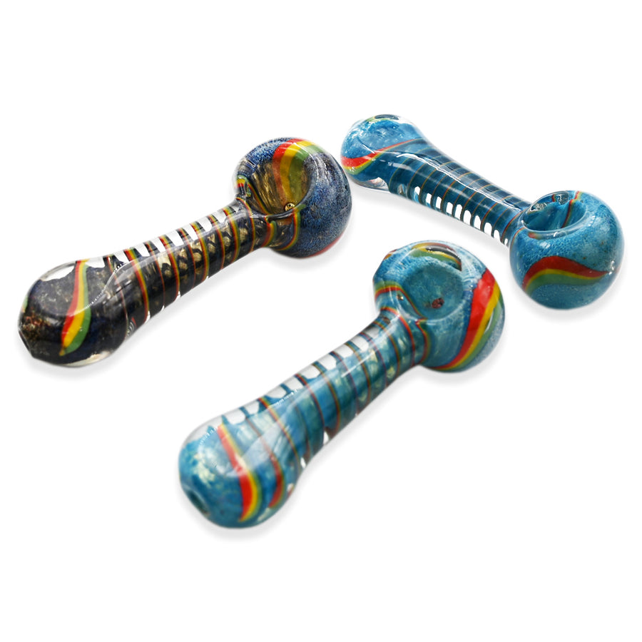 2CT 4.5" Dark Snipper Rasta Roll Hand Pipe