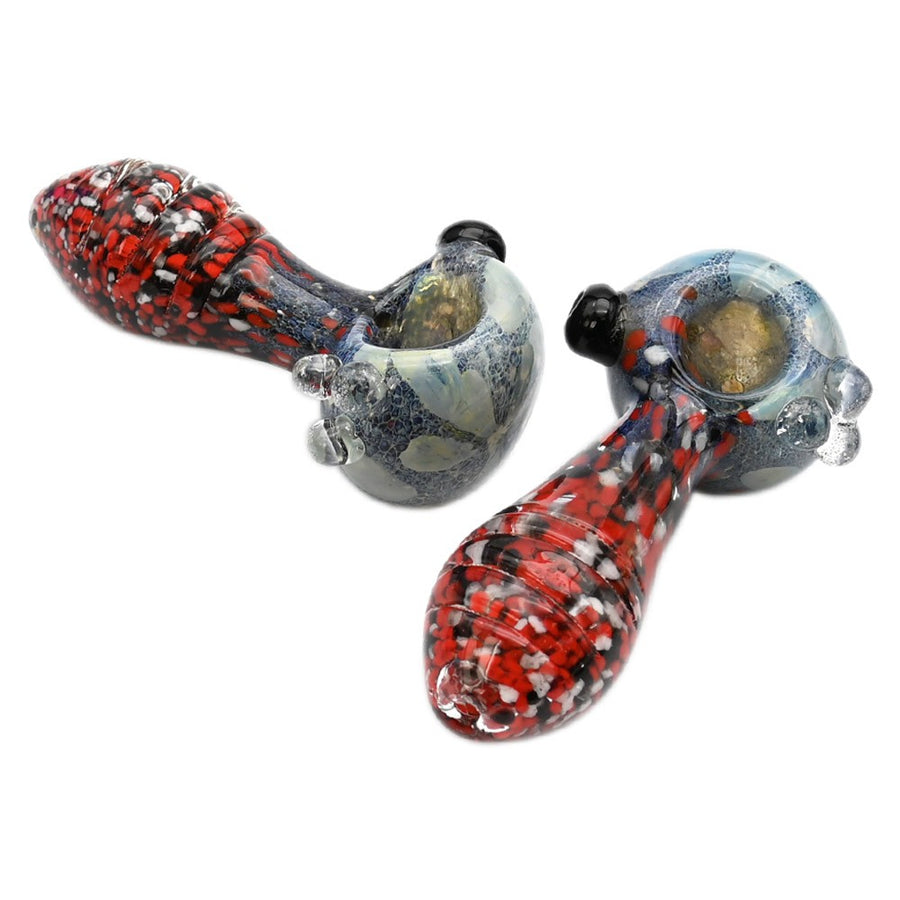 2CT 3.5" Scored Frit Glass Hand Pipe