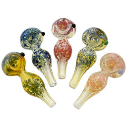 4CT 3" Tear Drop Frit Glass Hand Pipe