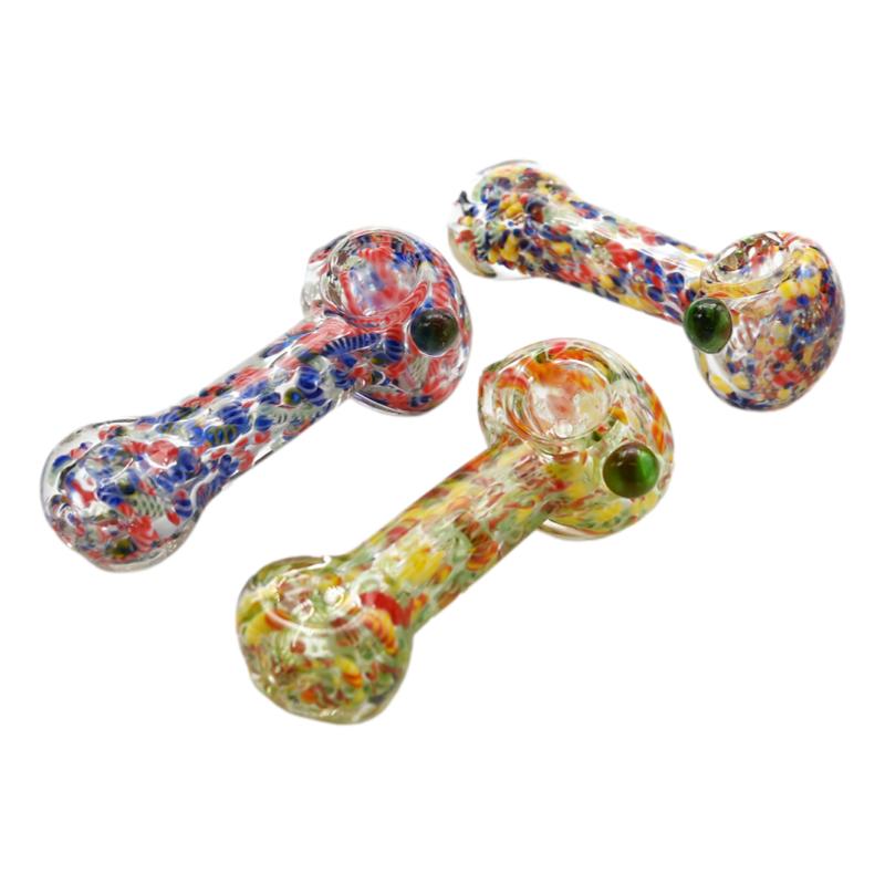 3PK 4" Cracked Frit Hand Pipe