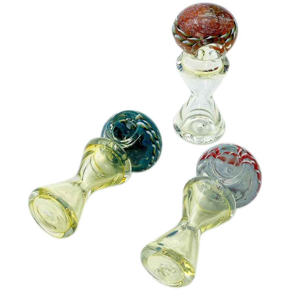 2CT 4” Hourglass Glass Hand Pipe