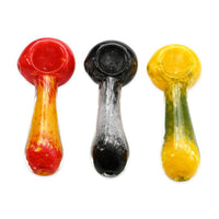 2PK | 3" Step Frit Glass Hand Pipe Assorted Colors
