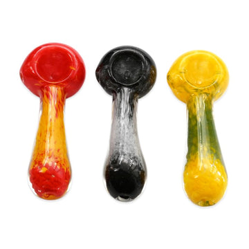 2PK | 3" Step Frit Glass Hand Pipe Assorted Colors