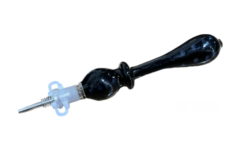 10mm Glass Dab Straw With Stainless Tip & K Clip