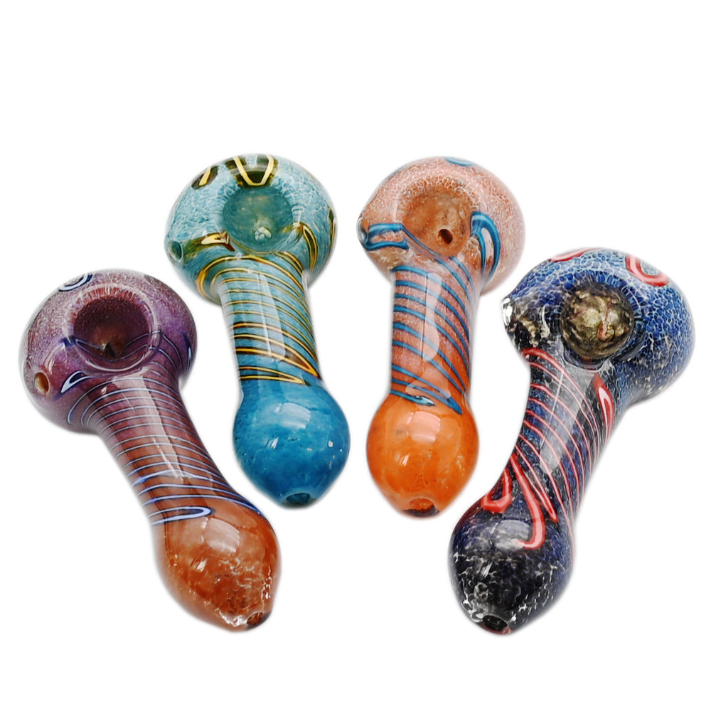 2CT 3.5” Spiral Color Body Glass Hand Pipe