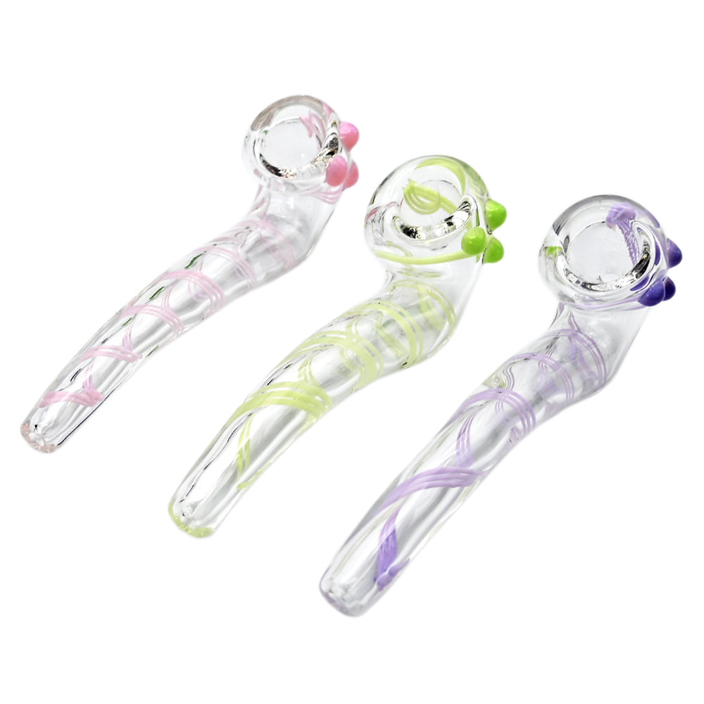 2CT | 4.5" Color Spiral Sherlock Glass Hand Pipe