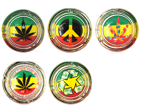 3.5" Glass Ash Tray 6ct Display | Leaf #4