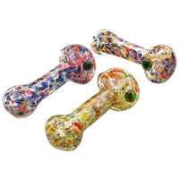 2CT 4" Cracked Frit Glass Hand Pipe