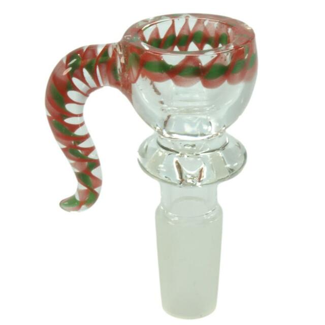 Heavy Glass On Glass Bowl With Handle | 14mm Male Assorted Colors