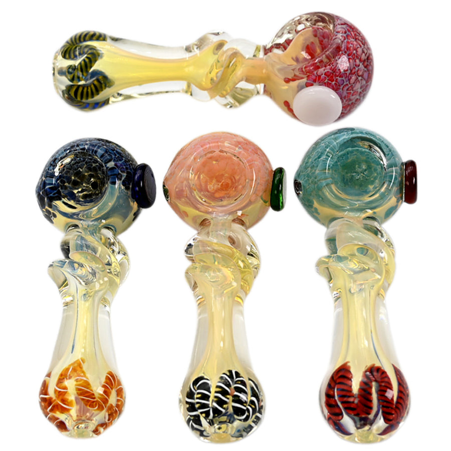 2CT | 4" Twisted Neck Inside Out Color Hand Pipe