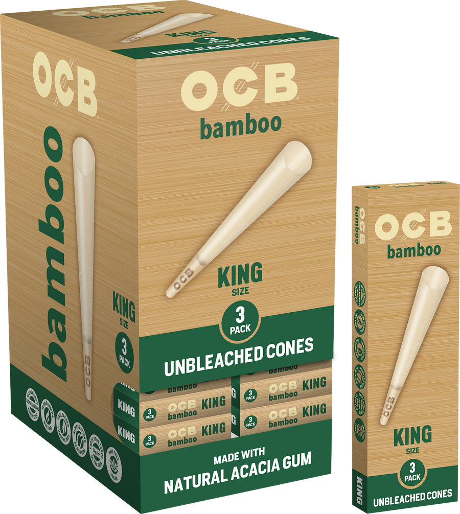 24CT Display | OCB Bamboo Pre Rolled Cones
