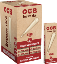 24CT Display | OCB Brown Rice Pre Rolled Cones Assorted Sizes
