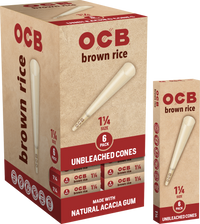 24CT Display | OCB Brown Rice Pre Rolled Cones Assorted Sizes