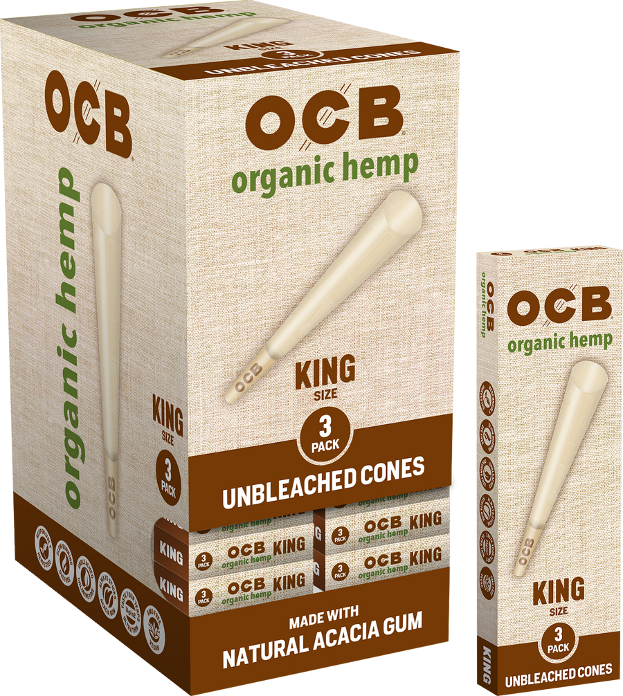 24CT Display | OCB Organic Hemp Pre Rolled Cones