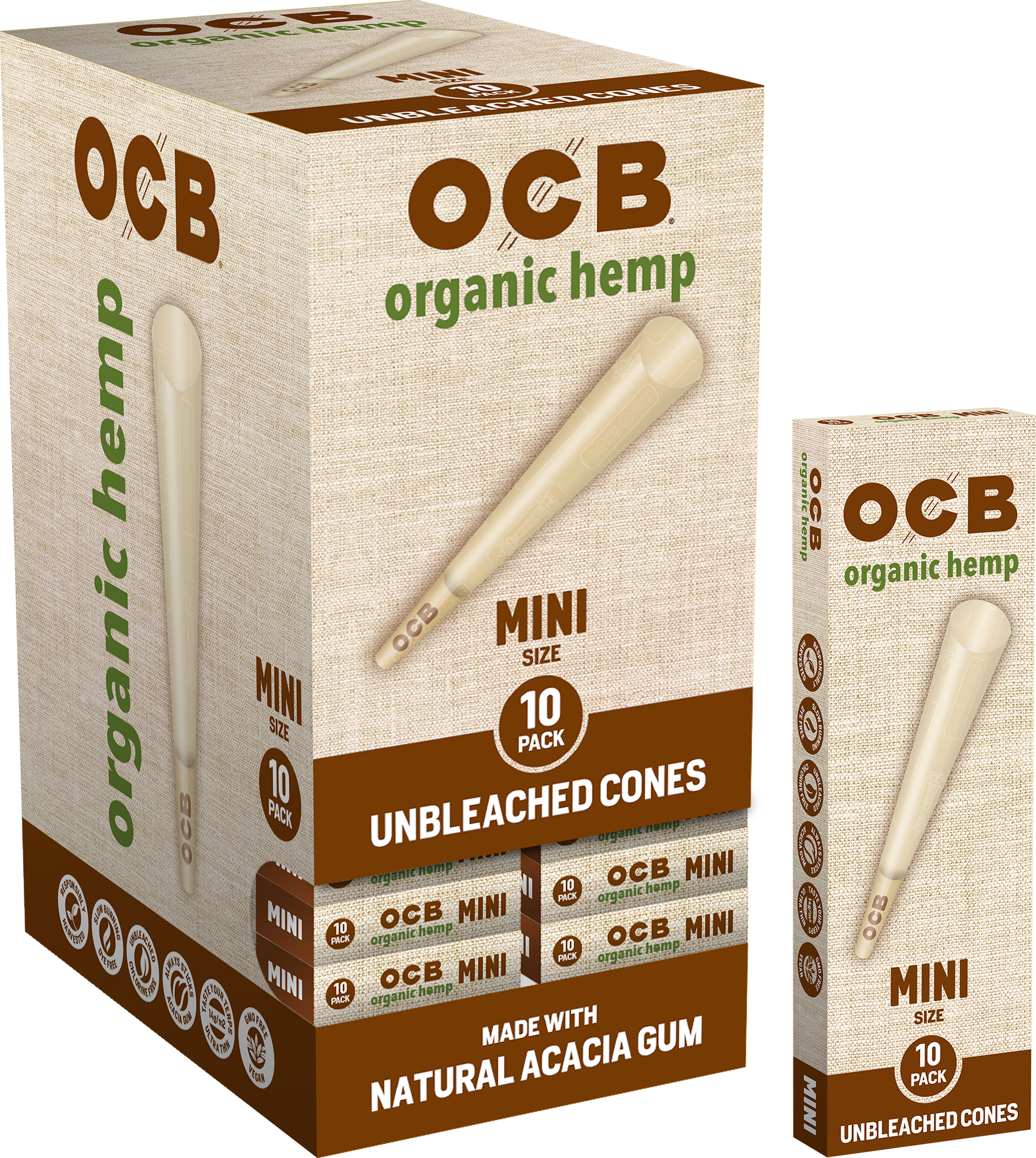 24CT Display | OCB Organic Hemp Pre Rolled Cones