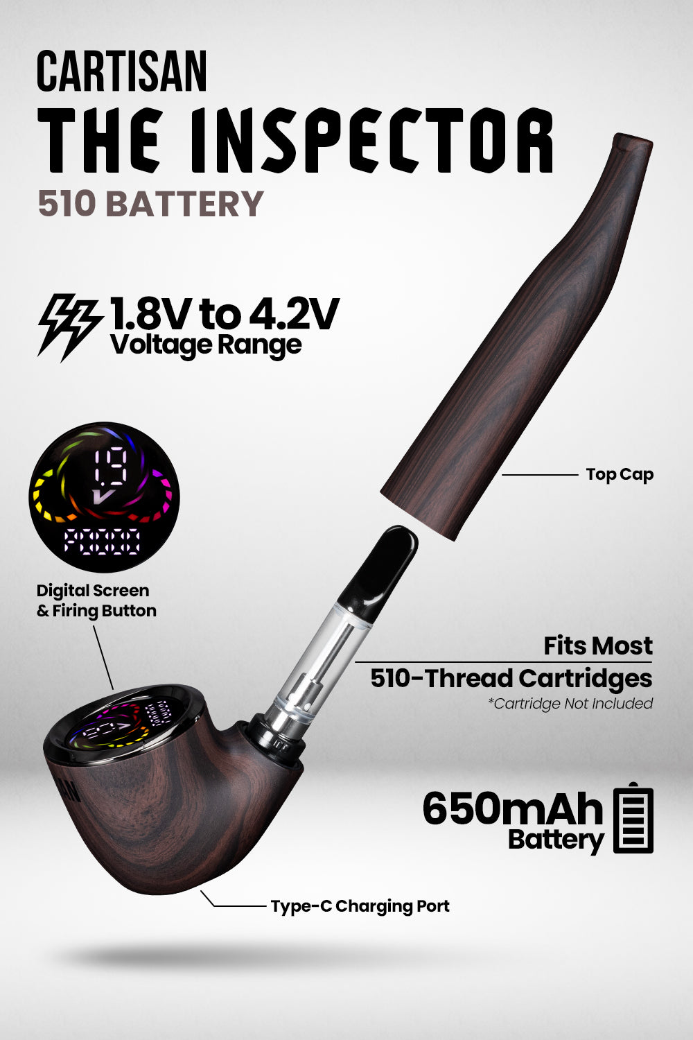 Cartisan The Inspector Discreet Sherlock 510 Battery