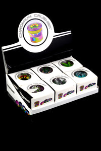 6CT Chromium Crusher 1.8" Zinc Grinder Assorted Rainbow Leaf