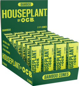 32CT Display House Plant by OCB Bamboo Pre Rolled Cones