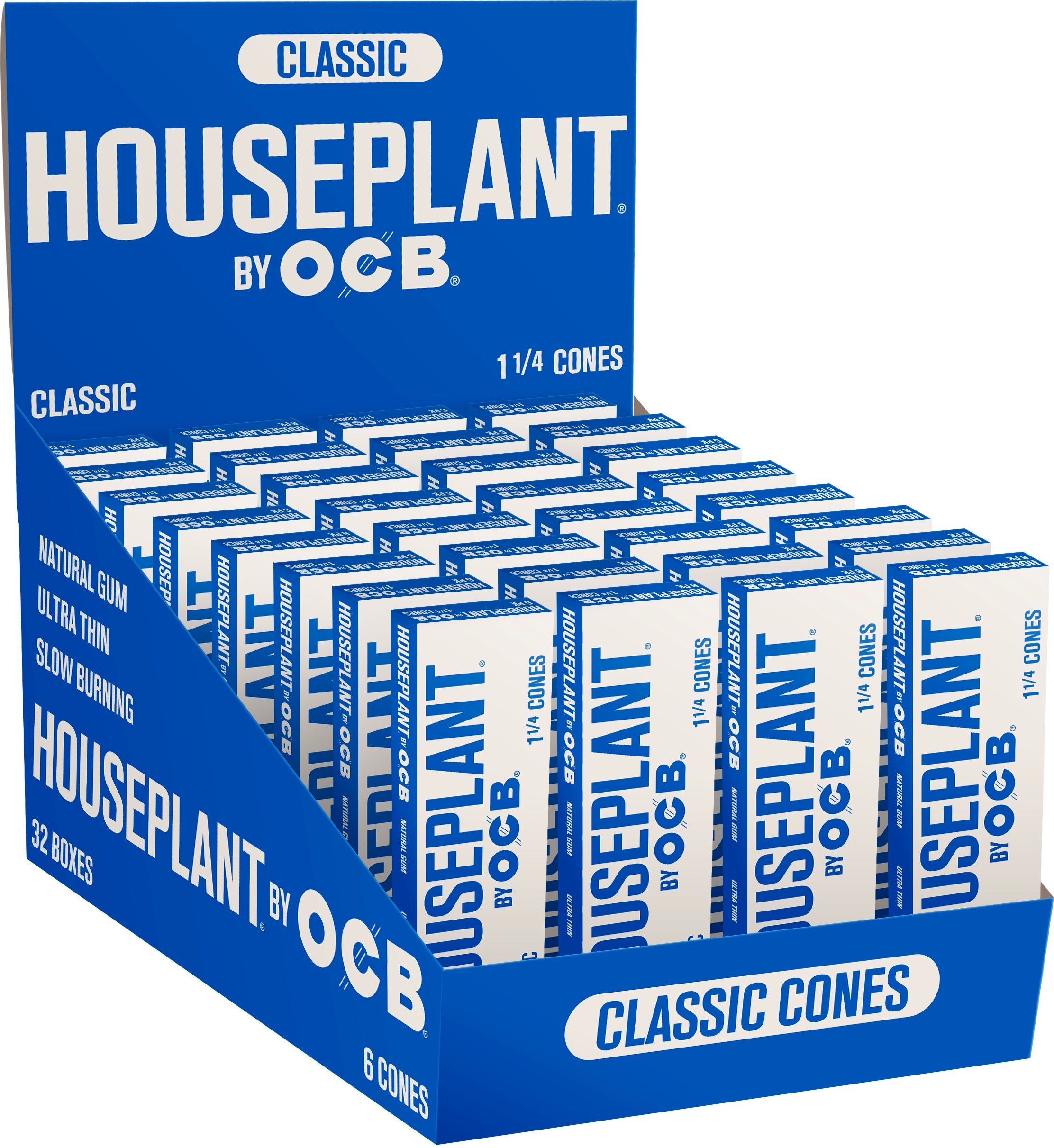 32CT Display House Plant by OCB Classic Pre Rolled Cones