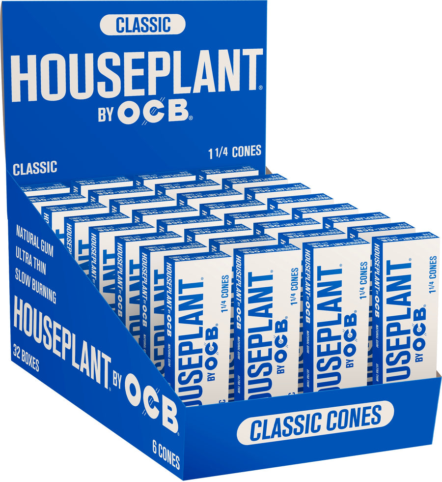 32CT Display House Plant by OCB Classic Pre Rolled Cones