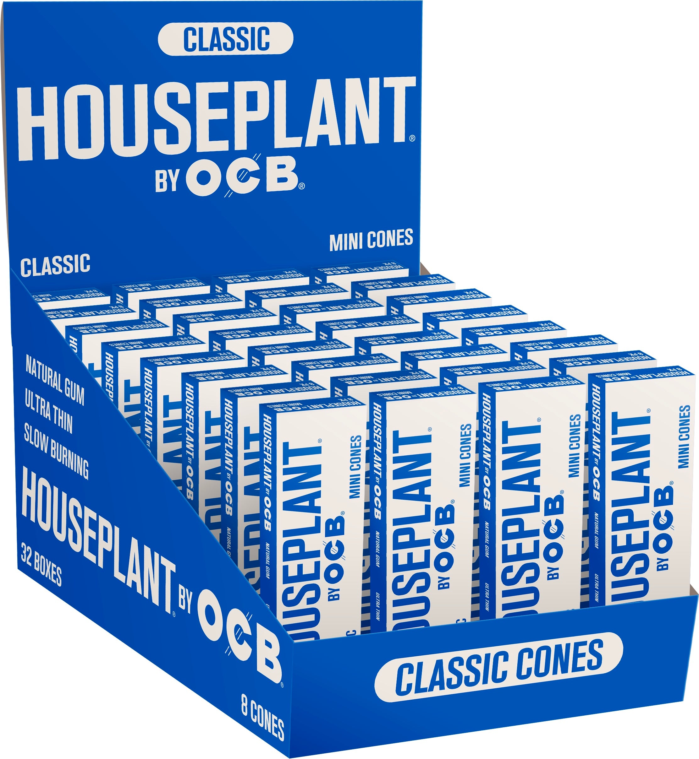 32CT Display House Plant by OCB Classic Pre Rolled Cones