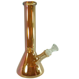 10" Electroplated Glass Beaker Water Pipe