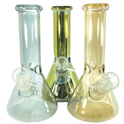 8" Electroplated Glass Beaker Water Pipe