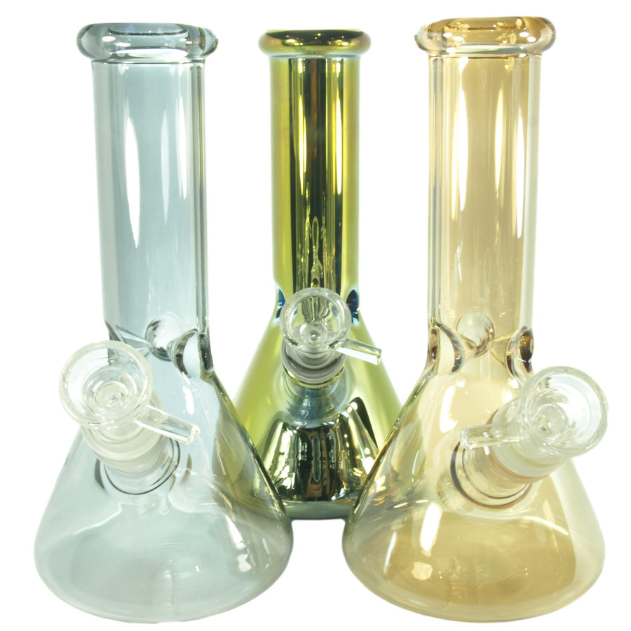 8" Electroplated Glass Beaker Water Pipe