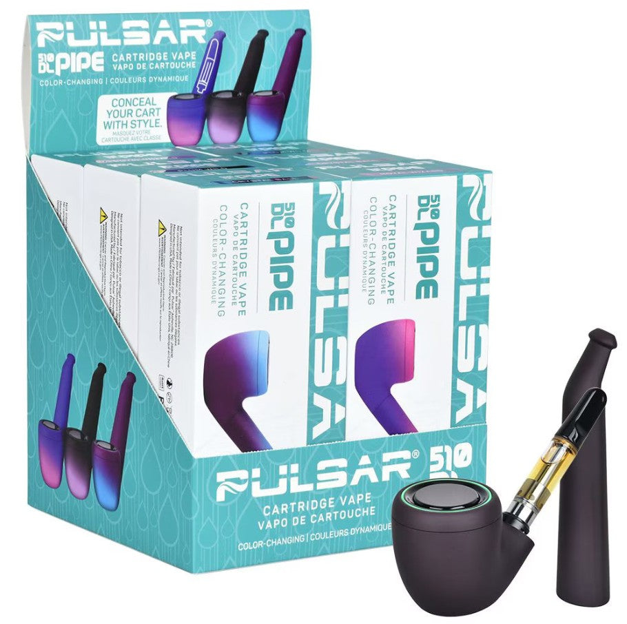 6CT DISPLAY - Pulsar 510 DL Pipe Thermo Series Cartridge Vape 650mAh | Assorted Colors
