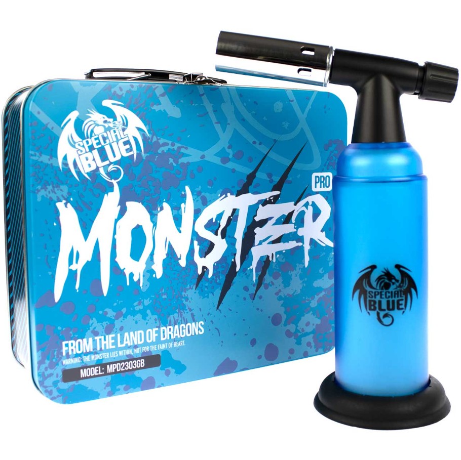 Special Blue Monster Pro Butane Torch With Tin Case