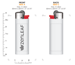 50CT Verano Bic Maxi | White Base With Black "Zen Leaf"