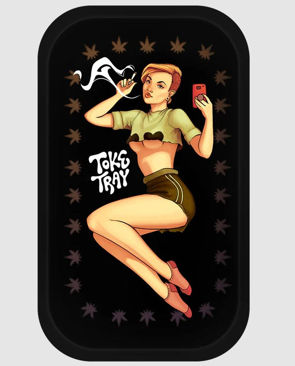 Toke Tray 7" x 11" Metal Rolling Tray | Assorted Designs