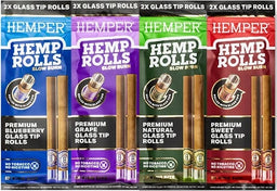 12CT Hemper Pre-Rolled King Size Glass Tip Hemp Rolls | Assorted Flavors
